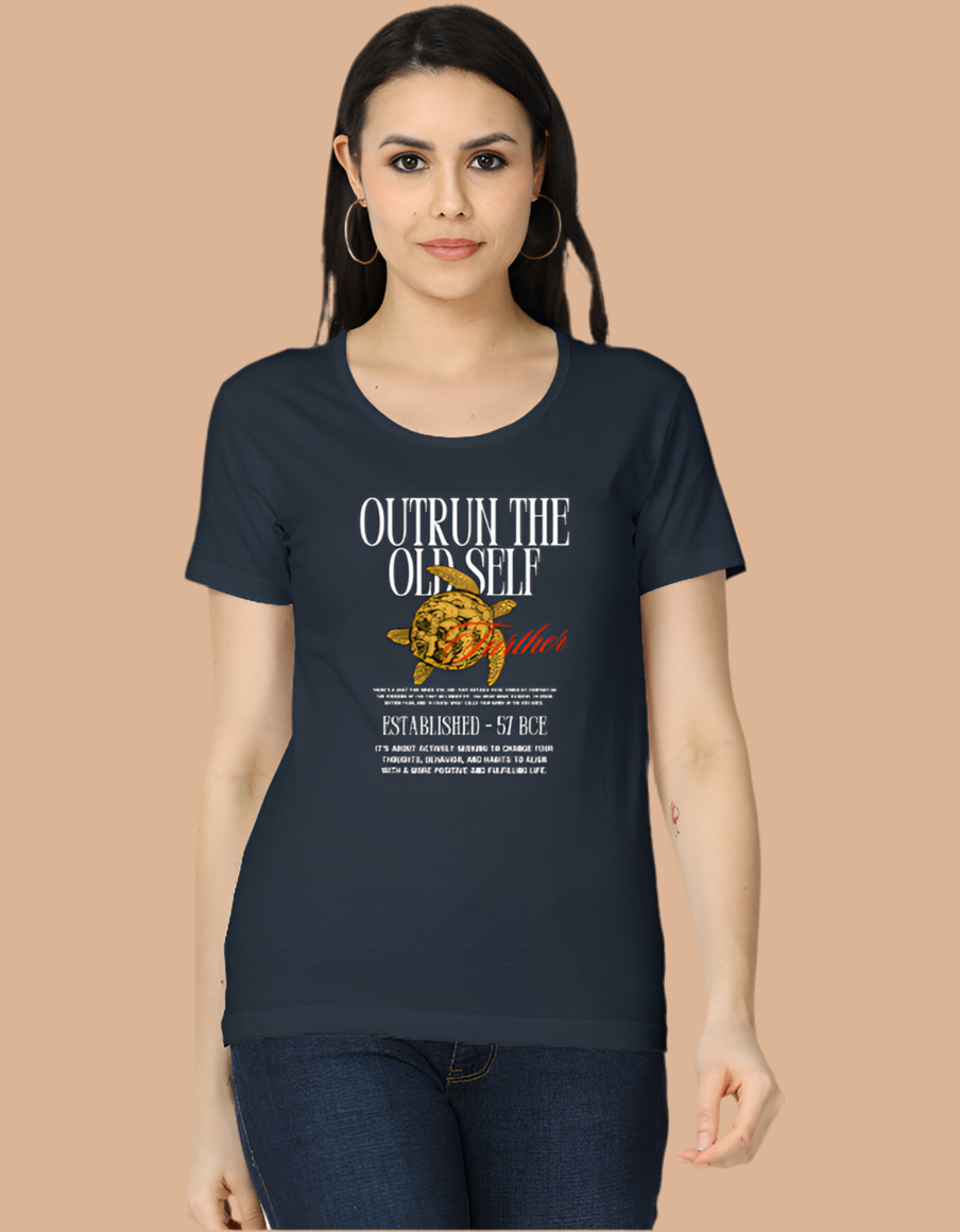 OUTRUN THE OLD SELF – Women’s Classic Turtle Graphic Tee