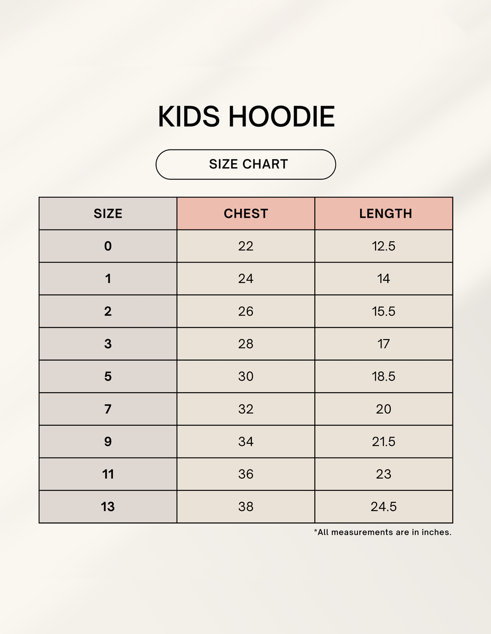 Size chart
