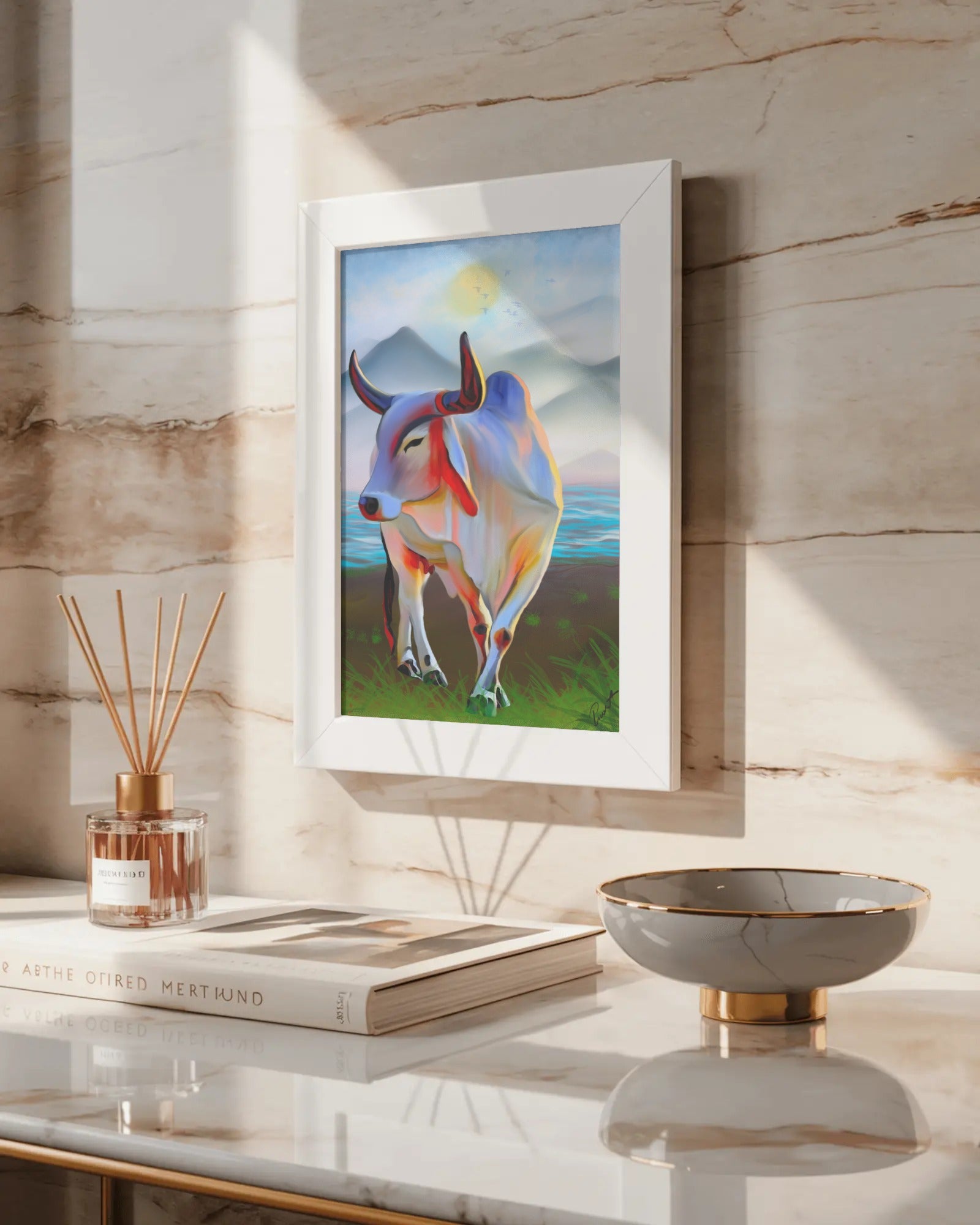Divine Cow Art – Premium Framed Poster (WowCow Exclusive)