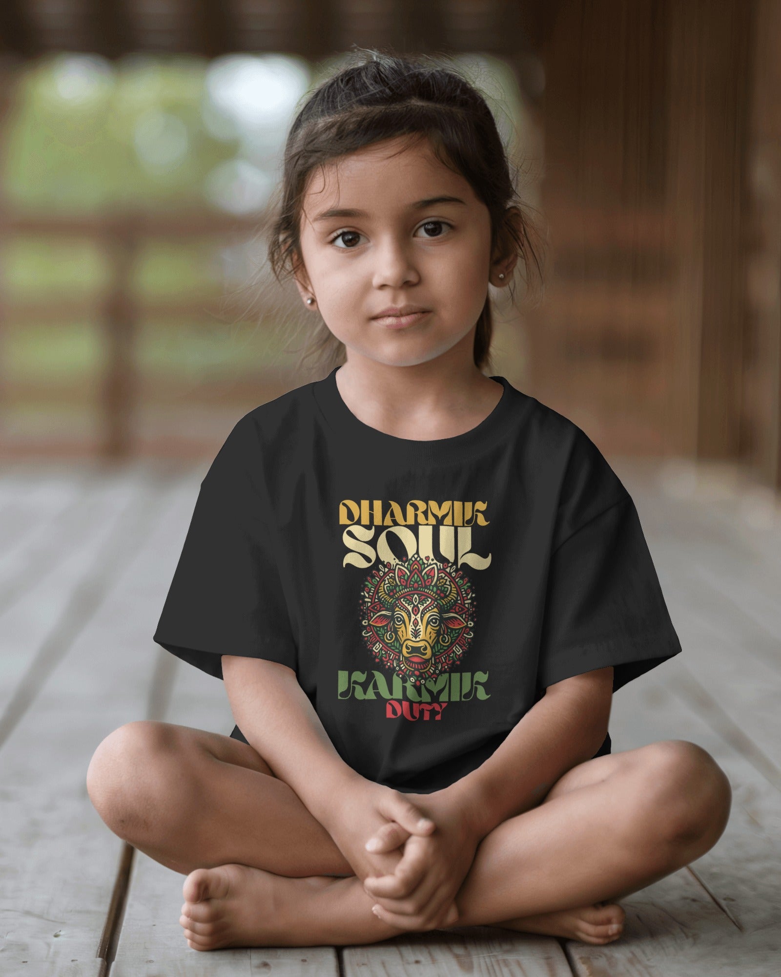 Dharmik Soul – Karmik Duty | Girls’ Spiritual Crew Neck T-Shirt