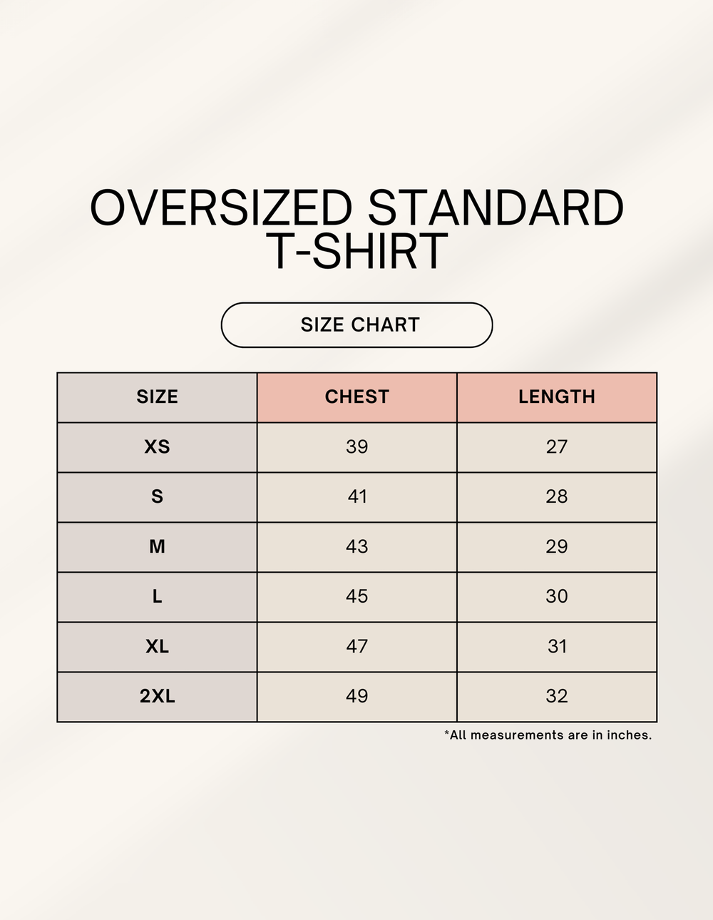 Size chart