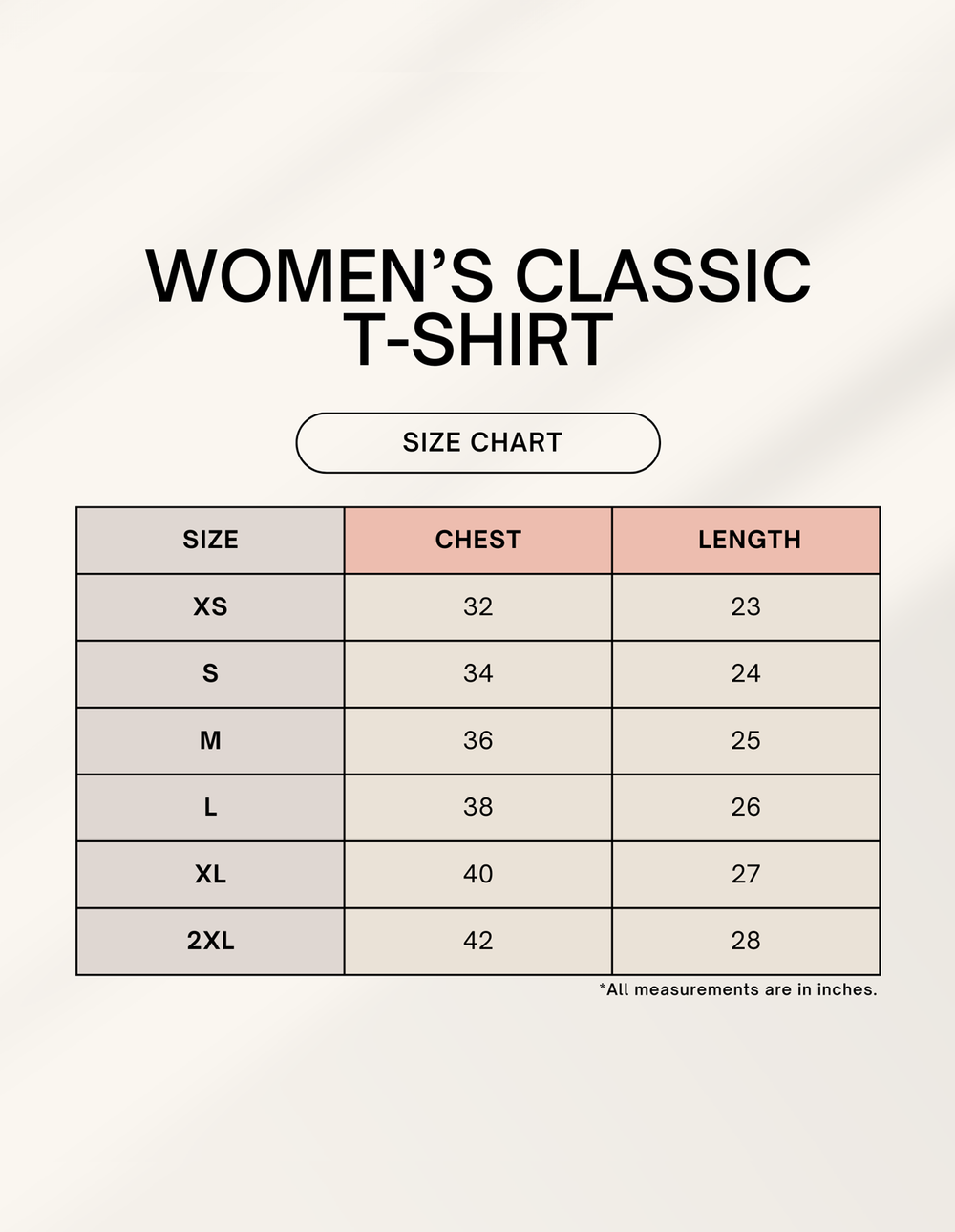 Size chart